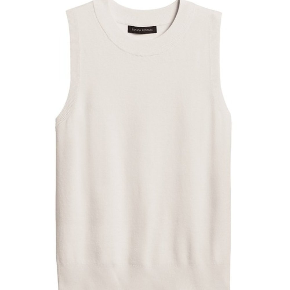 Banana Republic Merino Wool Shell Sweater in CREAM